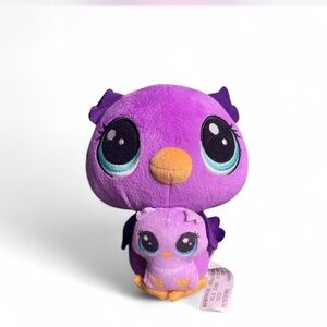 LPS Littlest Pet Shop Lilac Nocturna & Owlette Owl Plush Stuffed Animal 7" 2016
